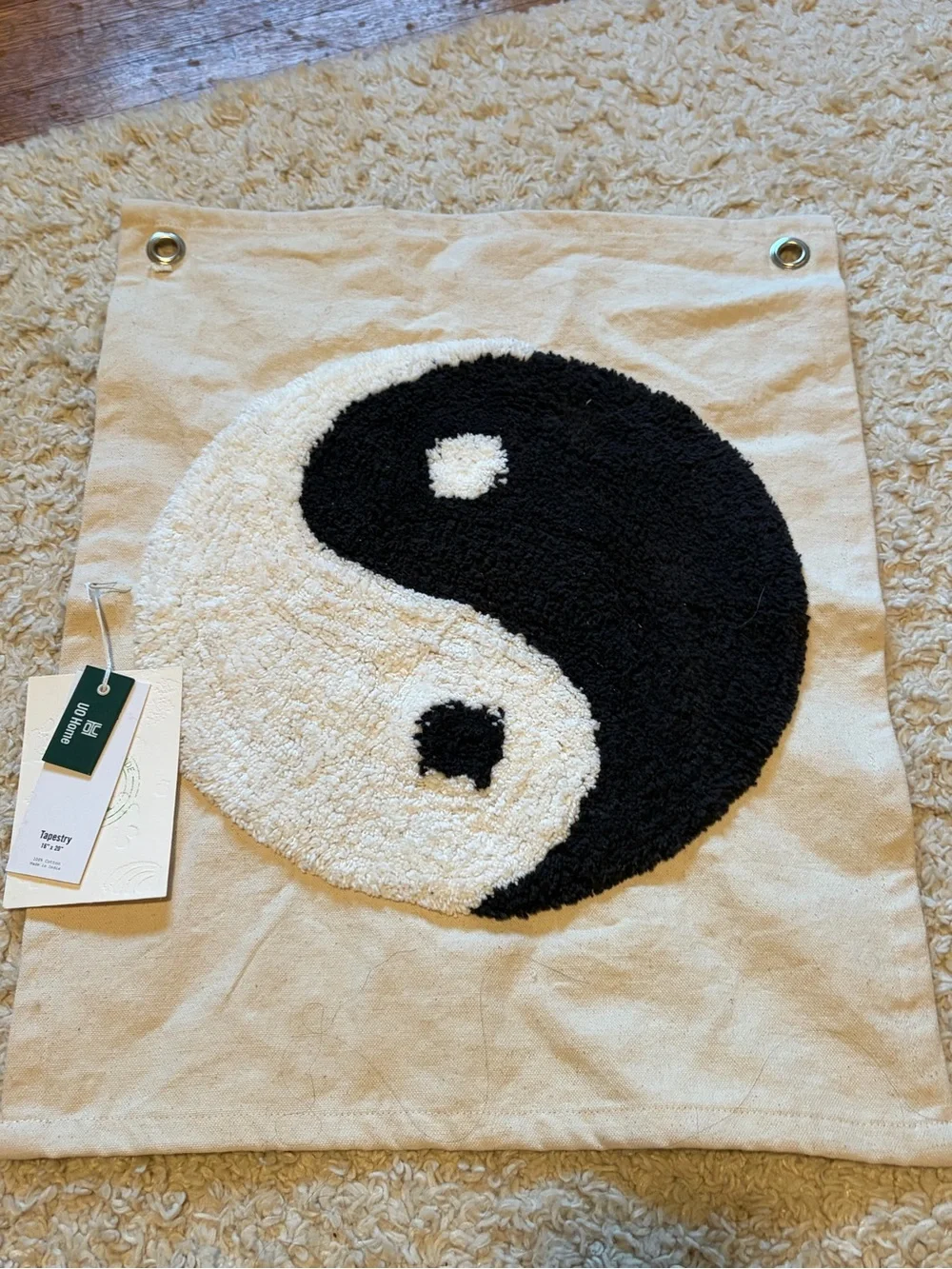 Urban Outfitters Yin Yang Wall Hanging - Black and White Home Wall Decor